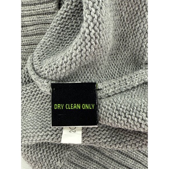 Shanghai Tang Men's Grey Knit Zip Sweater XL Cotton Dragon Patches - Picture 8 of 8